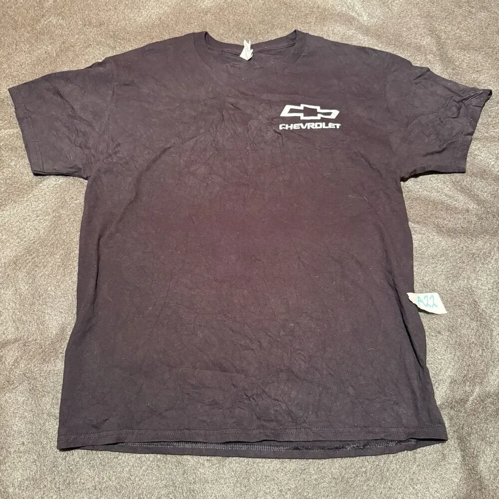 Chevy Mens TShirt L Large Black Chevrolet Car Tee Shirt Hanes Short Sleeve